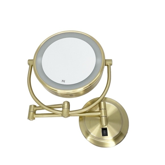 Kimball & Young Magnifying LED Lighted Makeup Mirror Brushed Brass Hardwired - Picture 6 of 16